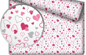 Prześcieradło Bawełniane 80x160 z Gumką Serca Love