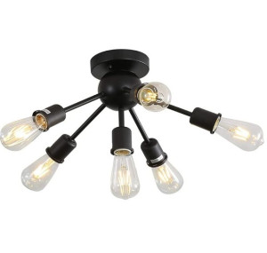Vintage Lampa Sufitowa 6 Żarówek E27 Metalowa