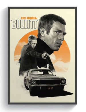 Bullitt Steve McQueen Ford Mustang plakat 91,5x61