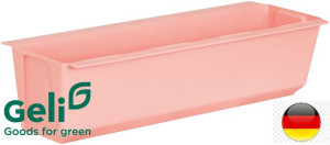 Doniczka +uchwyty do montażu na paletę lub płot Easy 37x10x10cm   różowa