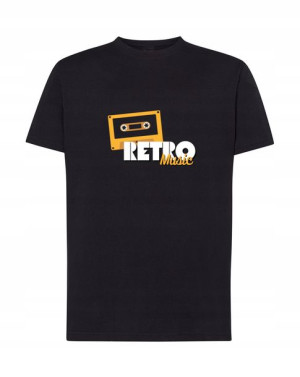 Muzyczny T-Shirt nadruk kaseta RETRO Music r.L