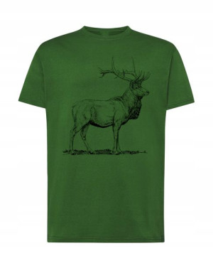 Myśliwski T-shirt Męski Nadruk Jeleń Rozm Xl