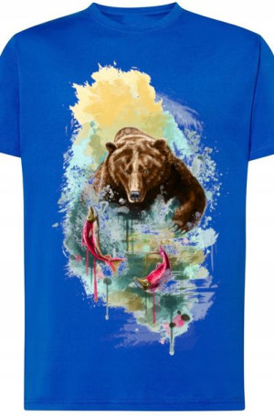 Niedźwiedź Piękny Modny T-Shirt Męski Rozm.4XL