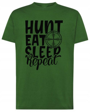 Myśliwski Męski Modny T-shirt Nadruk Logo Rozm.4XL