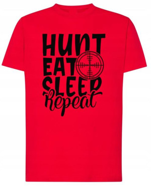 Myśliwski Męski Modny T-shirt Nadruk Logo Rozm.XL