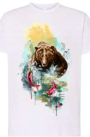 Niedźwiedź Piękny Modny T-Shirt Męski Rozm.3XL