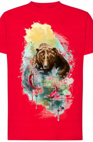 Niedźwiedź Piękny Modny T-Shirt Męski Rozm.4XL