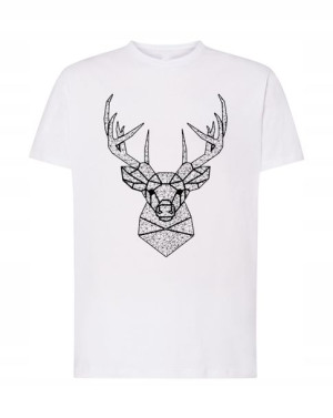 Myśliwski T-shirt Nadruk Jeleń Figury Rozm S
