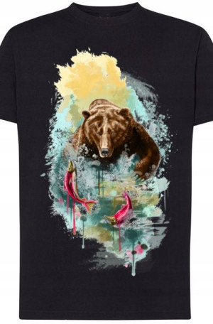 Niedźwiedź Piękny Modny T-Shirt Męski Rozm.S