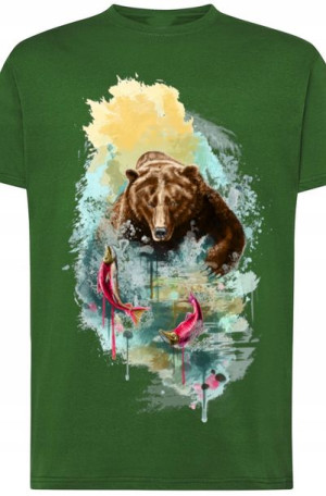 Niedźwiedź Piękny Modny T-Shirt Męski Rozm.S
