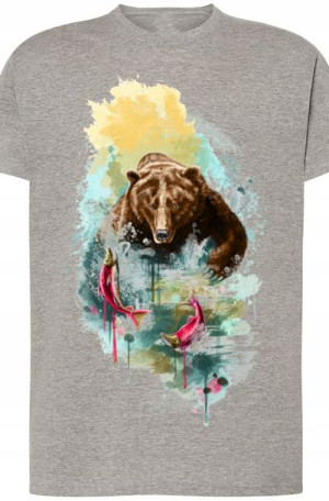 Niedźwiedź Piękny Modny T-Shirt Męski Rozm.XL