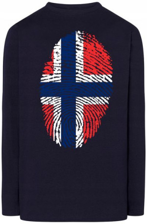 Norwegia Flaga Odcisk Bluza Longsleeve Rozm.S