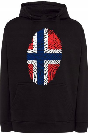 Norwegia Flaga Odcisk Palca Bluza Modna r.S