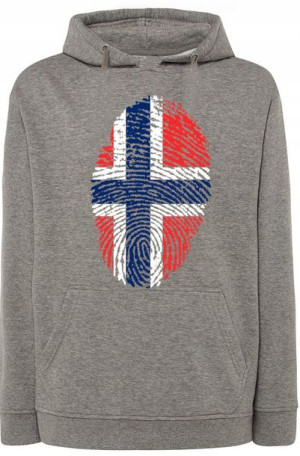 Norwegia Flaga Odcisk Palca Bluza Modna r.XL