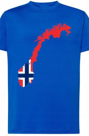 Norwegia Męski T-shirt Flaga Nadruk Modny Rozm.5XL