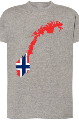 Norwegia Męski T-shirt Flaga Nadruk Modny Rozm.S