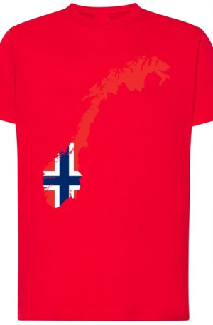 Norwegia Męski T-shirt Flaga Nadruk Modny Rozm.S