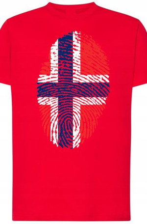 Norwegia Odcisk Palca T-Shirt Męski Rozm.5XL