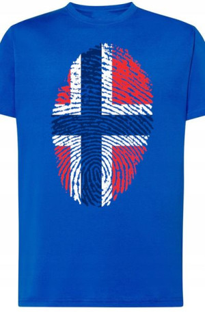 Norwegia Odcisk Palca T-Shirt Męski Rozm.5XL