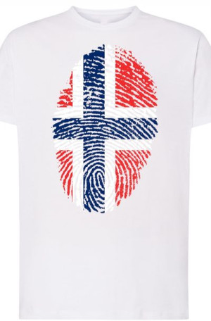 Norwegia Odcisk Palca T-Shirt Męski Rozm.5XL