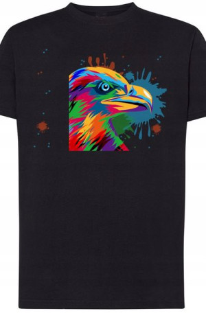 Orzeł Kolorowy Męski T-shirt Modny Nadruk R.4XL