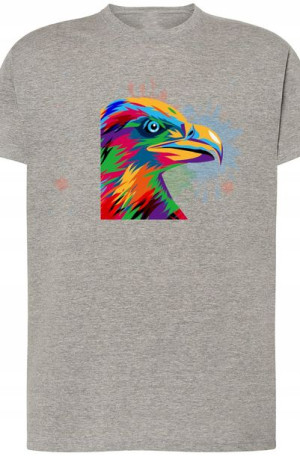 Orzeł Kolorowy Męski T-shirt Modny Nadruk R.5XL