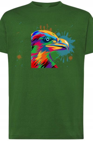 Orzeł Kolorowy Męski T-shirt Modny Nadruk R.XXL