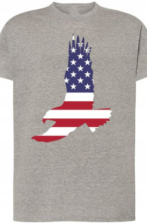 Orzeł USA Męski Modny T-Shirt Nadruk Rozm.S