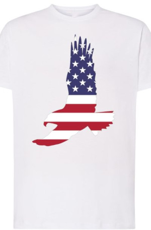 Orzeł USA Męski Modny T-Shirt Nadruk Rozm.XS