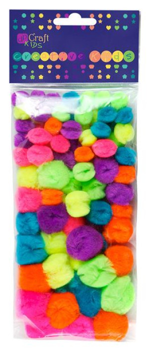 Pompony akrylowe mix neon (78 szt.) KSPO-003 Dalprint