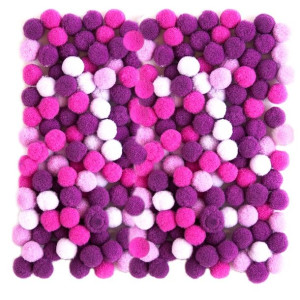 Pompony poliestrowe 1cm Fioletowe MIX (120 szt.) KSPO-028 Dalprint