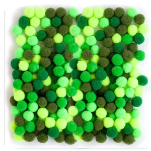 Pompony poliestrowe 1cm Zielone MIX (120 szt.) KSPO-029 Dalprint