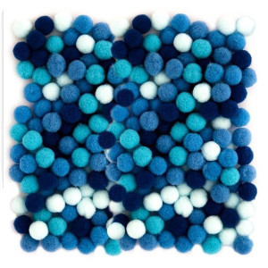 Pompony poliestrowe 1cm Niebieskie MIX (120 szt.) KSPO-030 Dalprint