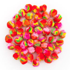 Pompony akrylowe 2,5 cm Tęcza (50 szt.) KSPO-043 Dalprint