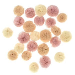 Pompony tiulowe mix, 24szt. Nude CEOZ-175 Dalprint