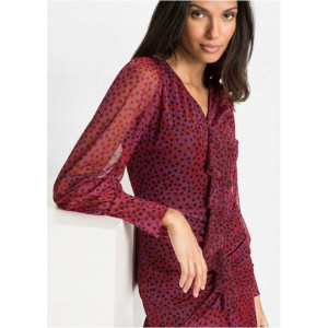 Bonprix Siateczkowa Sukienka Mini Groszki Kropki Retro Falbany 36-38 908081