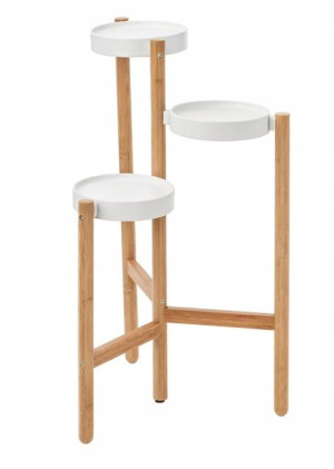 Ikea SATSUMAS stojak kwietnik bambus 3 doniczki