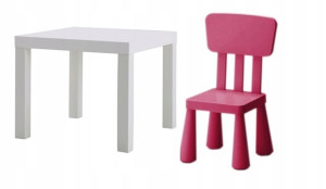 Ikea Stolik Lack + Krzesełko Mammut Dla Dziecka