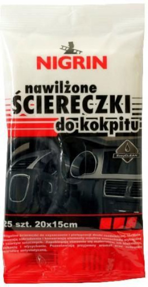 Chusteczki ściereczki nawilżane do kokpitu 25 szt.