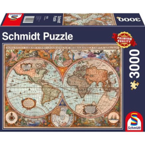 Puzzle z starozytna mapa swiata, 3000 sztuk