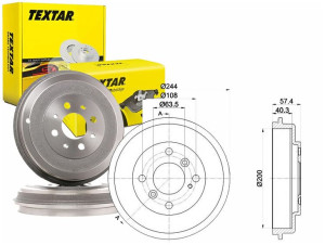 Bębny Hamulcowe Ford Tył Fiesta 08- Textar