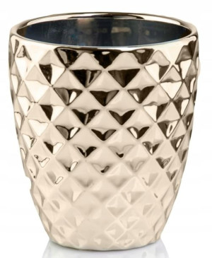 Doniczka Osłonka Ceramiczna Srebrna 15 Cm Ozdoba