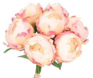Sztuczne Kwiaty Bukiet Peonia Piwonia 7szt 26cm
