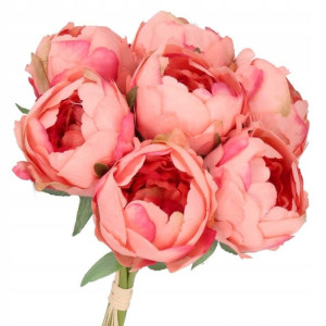 Sztuczne Kwiaty Bukiet Peonia Piwonia 7szt 26cm