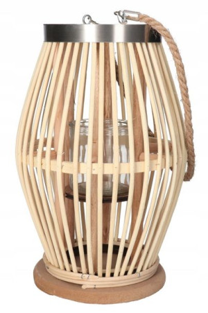 Lampion Bambusowy Rattanowy Latarnia 52 Cm