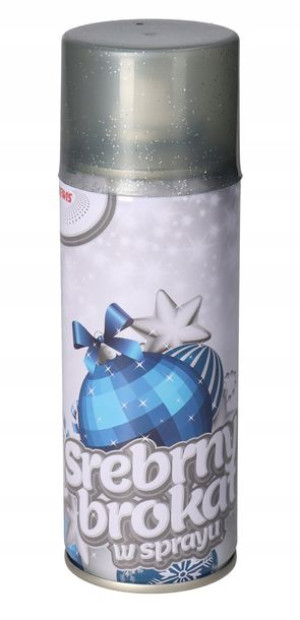 Brokat Dekoracyjny W Sprayu Spray Srebrny 250ml