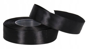 Wstążka Tasiemka Satynowa Czarna 25mm 32m
