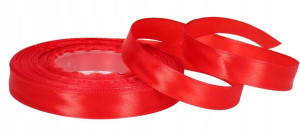 Wstążka Tasiemka Satynowa Czerwona 12mm 32m