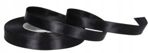 Wstążka Tasiemka Satynowa Czarna 12mm 32m