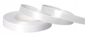 Wstążka Tasiemka Satynowa Biała 12mm 32m
